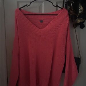 AERIE hot pink off the shoulder knit